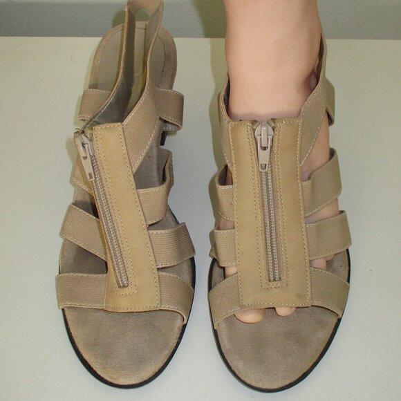 Aerosoles A2 Heelrest Grand Canyon Womens Tan Elastic Open Toe Heel - Size 8.5M - Picture 4 of 10